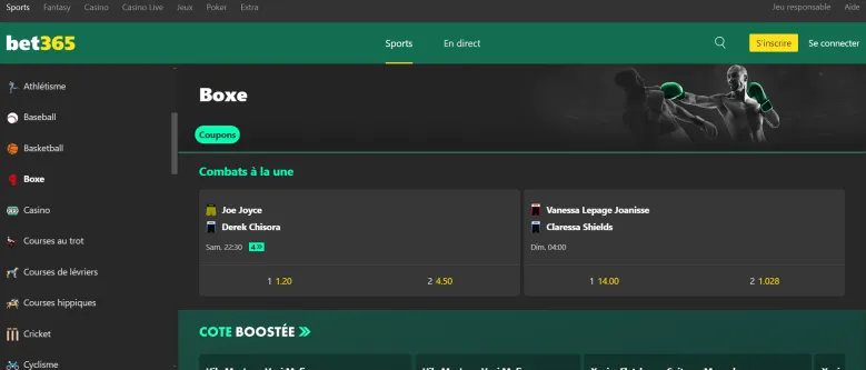 Bet365 Boxing Sports Betting