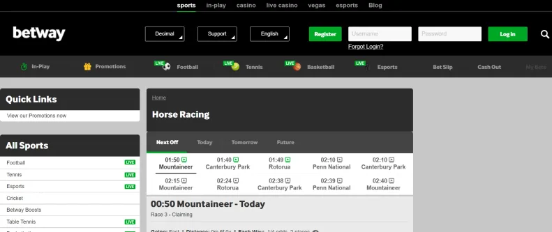 Betway Horse Racing Sports Betting