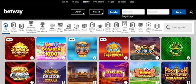 Betway casino games